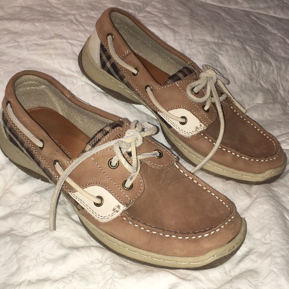 Highland Creek PLAID leather tie loafer flat preppy slip on comfy boat shoes 7.5 - Picture 1 of 16